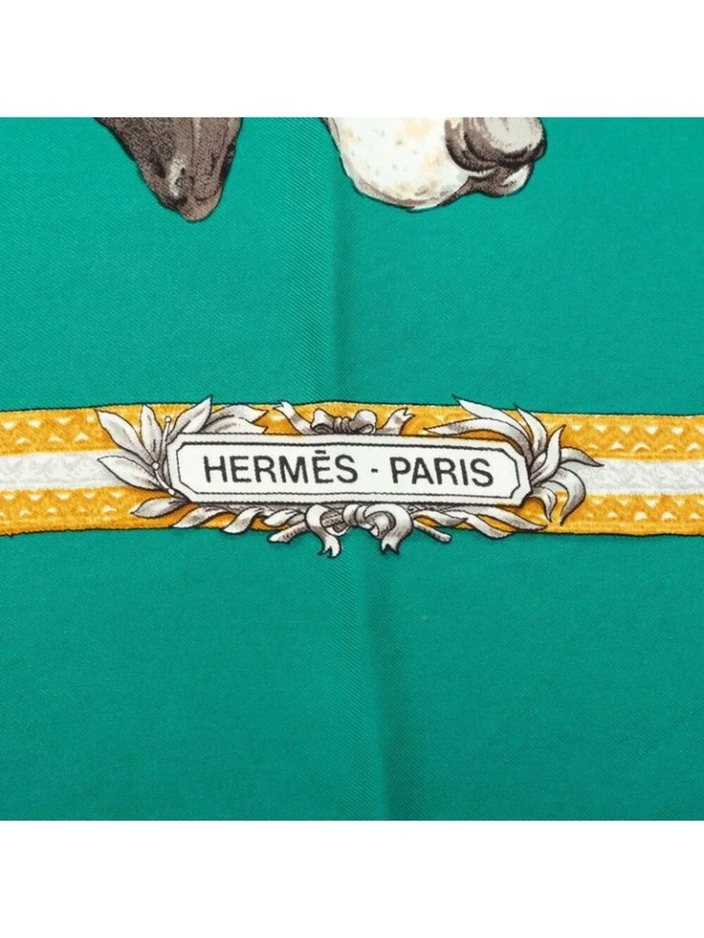 Hermes Carre 90 le Laisser Courre Hound Scarf Green Multicolor Silk - Picture 7 of 8